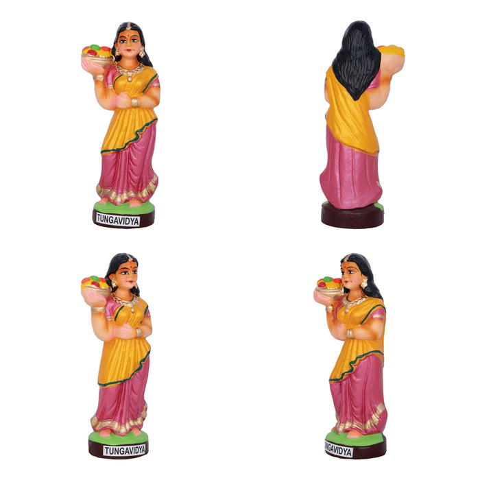 Krishna Murti Ashta Sakhi Clay Golu Bommai Set- 10X5.5 Inches | Navaratri Golu Gombe/Giri Golu Doll/Navratri Decor