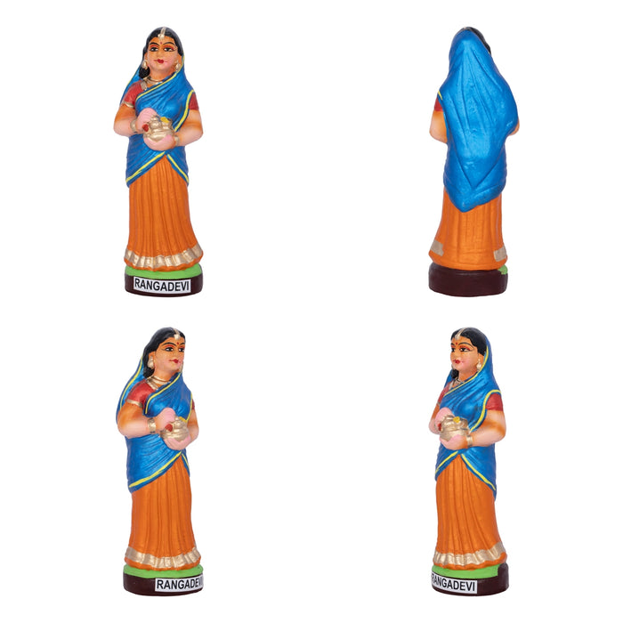 Krishna Murti Ashta Sakhi Clay Golu Bommai Set- 10X5.5 Inches | Navaratri Golu Gombe/Giri Golu Doll/Navratri Decor