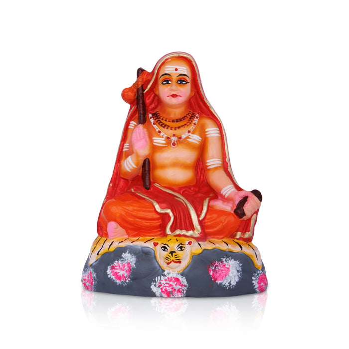 Adi Shankara Statue Clay Golu Bommai- 8 X 6 Inches | Navaratri Golu Gombe/ Giri Golu Doll/ Navratri Decoration