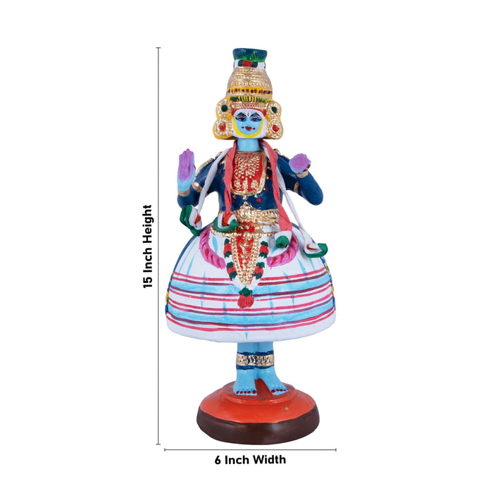 Kathakali Dancing Doll Paper Mache Golu Bommai - 15 x 6 Inches | Giri Golu Doll/ Navaratri Golu Bomma/Gombe