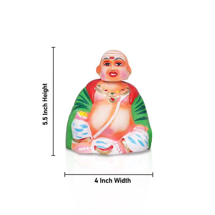 Chettiar Chettichi Paper Mache Golu Bommai Pair - 5.5 x 4 Inches | Giri Golu Doll/ Navaratri Golu Bomma/Gombe/Bommai