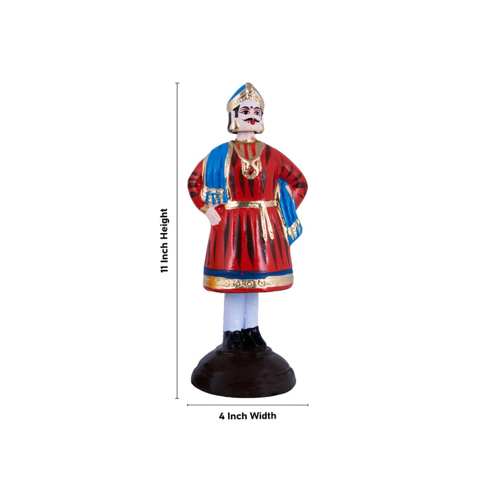 Raja Rani Paper Mache Golu Bommai Pair - 11 x 4 Inches | Giri Golu Doll/ Navaratri Golu Bomma/Gombe/Bommai