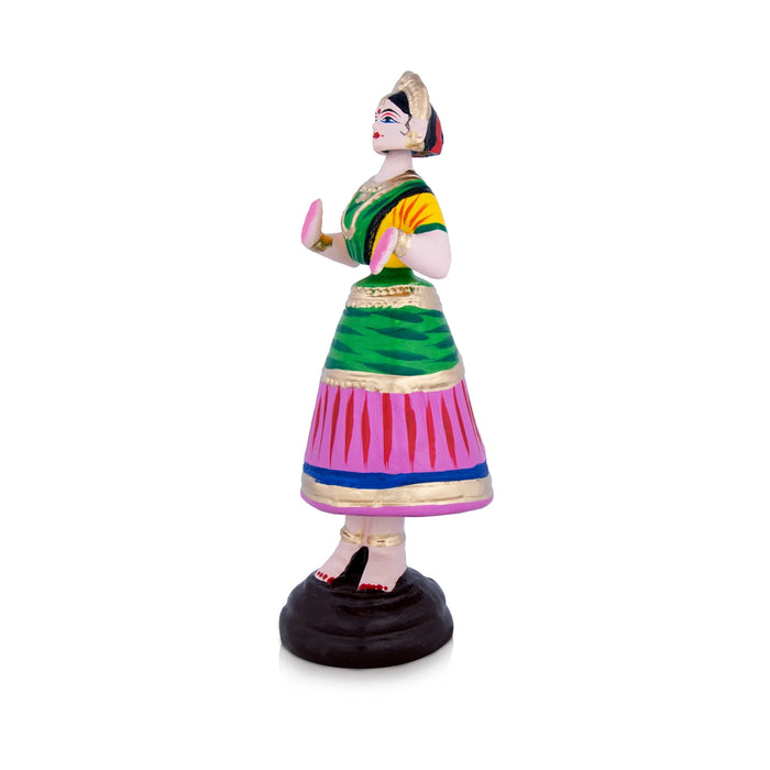 Dancing Doll Paper Mache Golu Bommai - 10 x 3.5 Inches | Giri Golu Doll/ Navaratri Golu Bomma/Gombe/Bommai