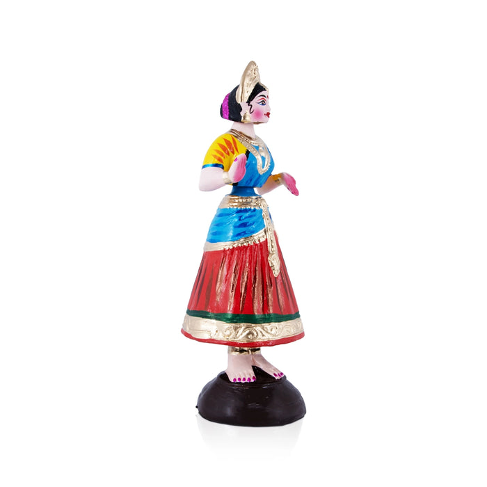 Dancing Doll Paper Mache Golu Bommai - 15 x 4.5 Inches | Giri Golu Doll/ Navaratri Golu Bomma/Gombe/Bommai