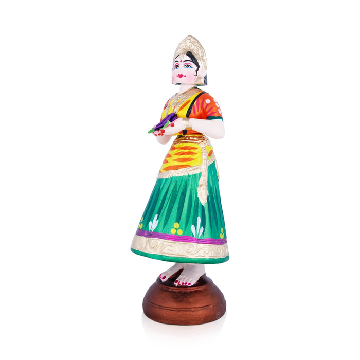 Welcome Dancing Doll Paper Mache Golu Bommai - 15 x 5 Inches | Giri Golu Doll/ Navaratri Golu Bomma/Gombe