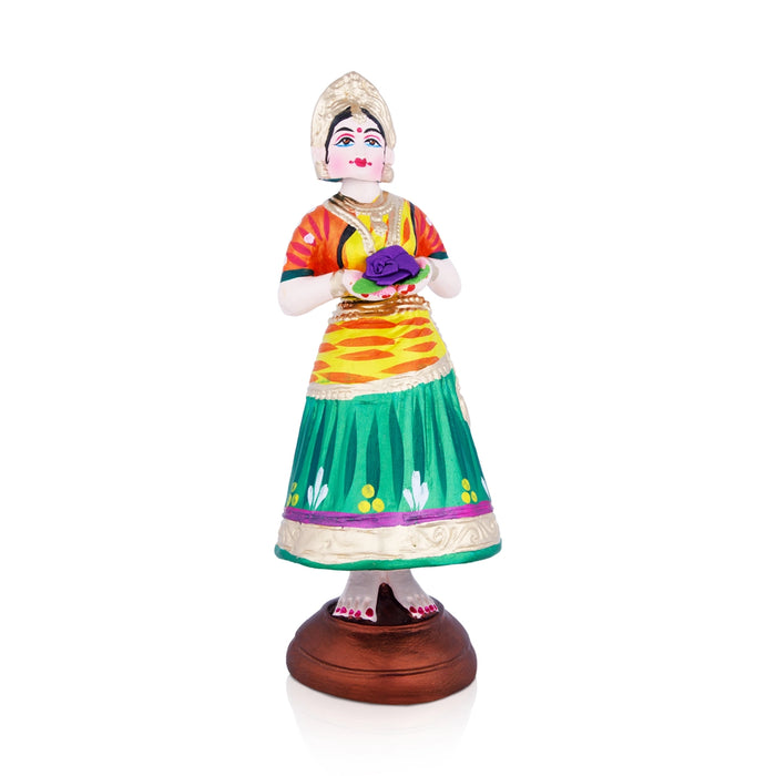 Welcome Dancing Doll Paper Mache Golu Bommai - 15 x 5 Inches | Giri Golu Doll/ Navaratri Golu Bomma/Gombe