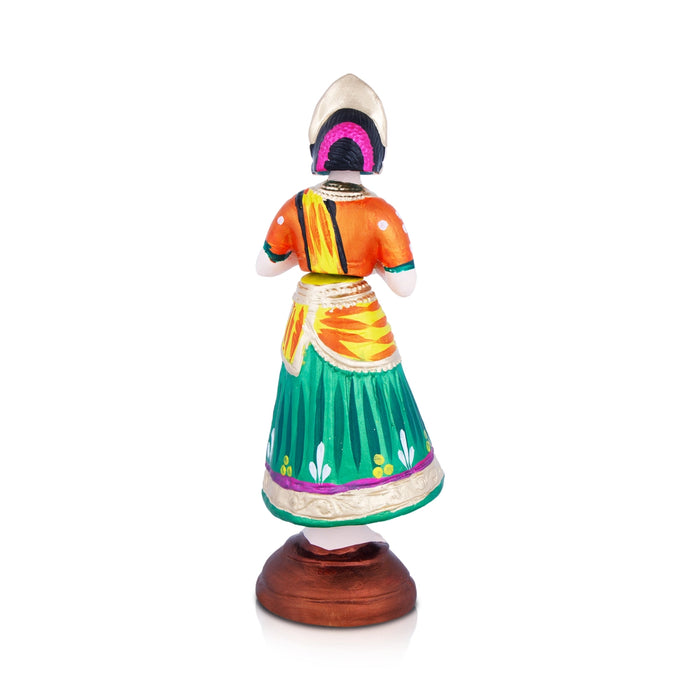 Welcome Dancing Doll Paper Mache Golu Bommai - 15 x 5 Inches | Giri Golu Doll/ Navaratri Golu Bomma/Gombe