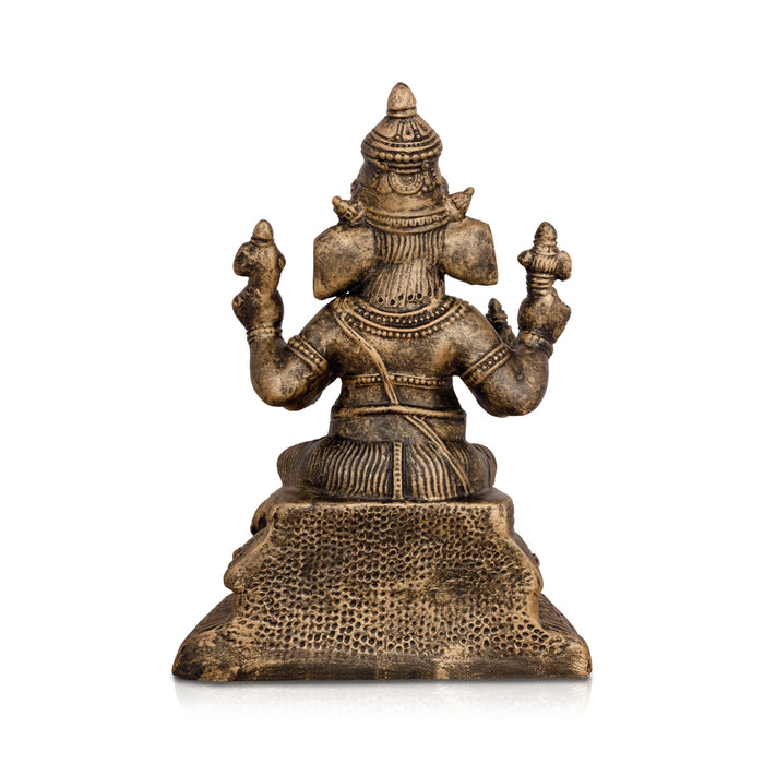 Ganesha Paper Mache Brass Antique Finish Golu Bommai - 11 x 7.75 Inches | Giri Golu Doll/ Navaratri Golu Bomma