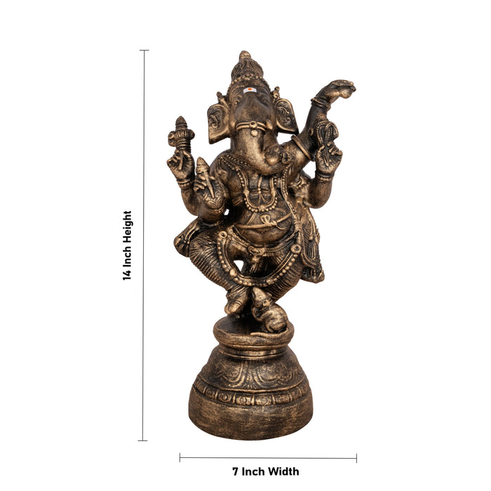 Dancing Ganesh Murti Paper Mache Golu Bommai - 14 X 7 Inches | Giri Golu Doll/ Navaratri Gombe/ Navratri Decor