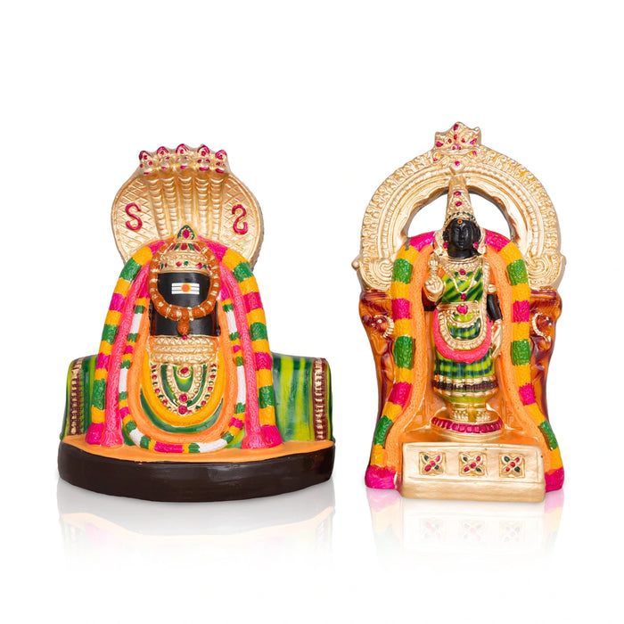 Annamalaiyar Unnamalai Amman Paper Mache Golu Bommai Pair - 14 X 11.5 Inches | Giri Golu Doll/ Navaratri Gombe
