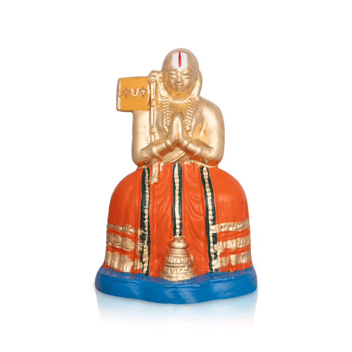 Ramanujar Statue Paper Mache Golu Bommai - 8 X 5 Inches | Giri Golu Doll/ Navaratri Gombe/ Navratri Décor