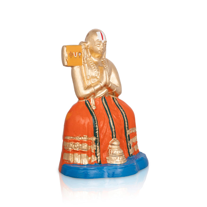 Ramanujar Statue Paper Mache Golu Bommai - 8 X 5 Inches | Giri Golu Doll/ Navaratri Gombe/ Navratri Décor
