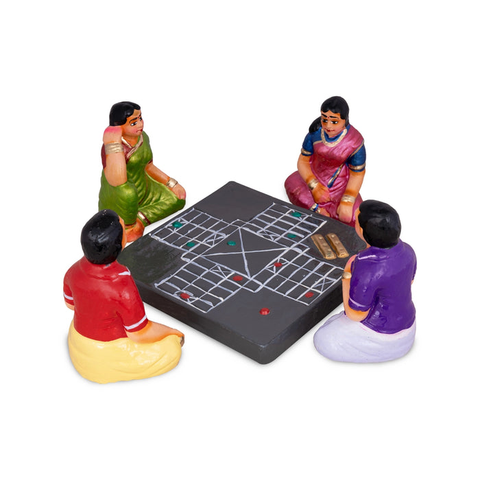 Thayam Game Clay Golu Bommai Set - 5 X 4 Inches | Navaratri Golu Gombe/ Giri Golu Doll/ Navratri Decor