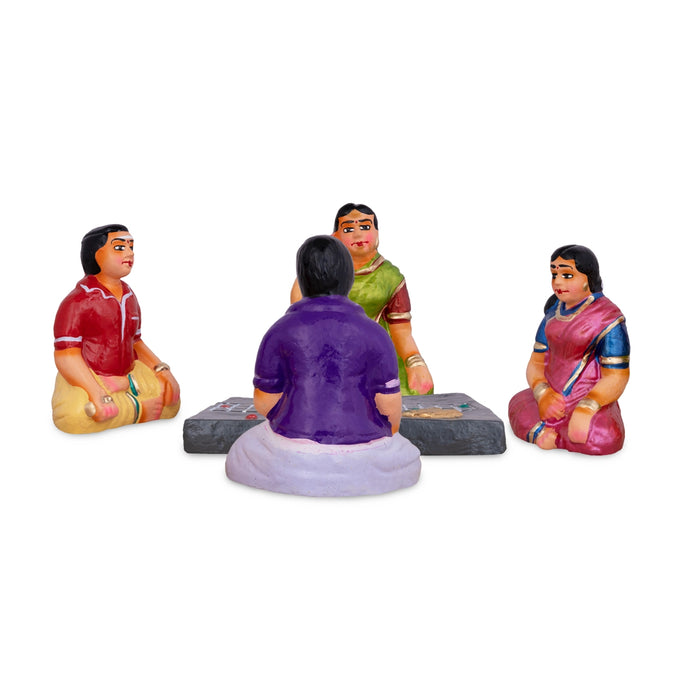Thayam Game Clay Golu Bommai Set - 5 X 4 Inches | Navaratri Golu Gombe/ Giri Golu Doll/ Navratri Decor