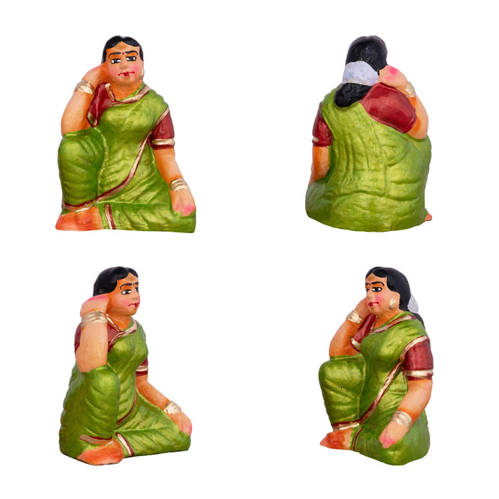 Thayam Game Clay Golu Bommai Set - 5 X 4 Inches | Navaratri Golu Gombe/ Giri Golu Doll/ Navratri Decor