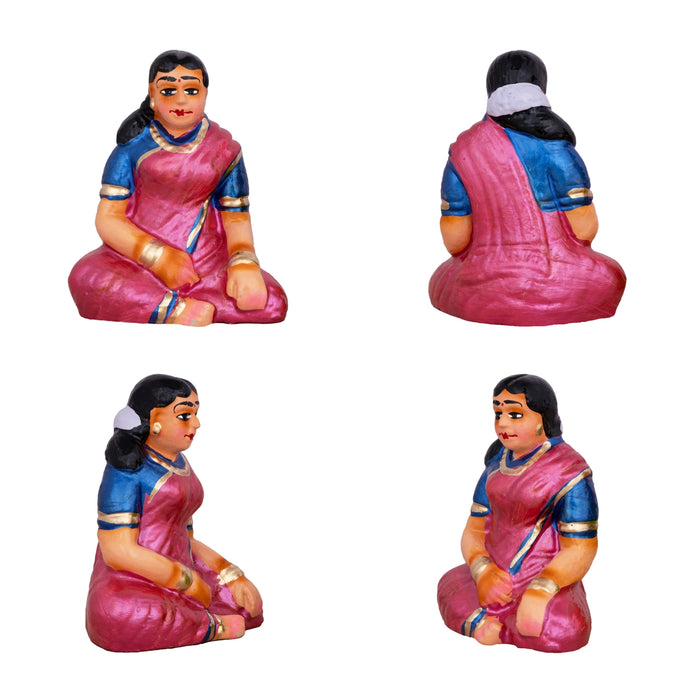Thayam Game Clay Golu Bommai Set - 5 X 4 Inches | Navaratri Golu Gombe/ Giri Golu Doll/ Navratri Decor