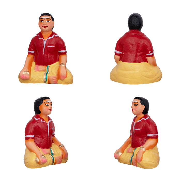 Thayam Game Clay Golu Bommai Set - 5 X 4 Inches | Navaratri Golu Gombe/ Giri Golu Doll/ Navratri Decor