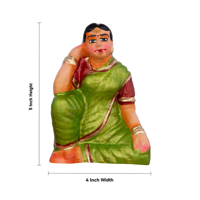 Thayam Game Clay Golu Bommai Set - 5 X 4 Inches | Navaratri Golu Gombe/ Giri Golu Doll/ Navratri Decor