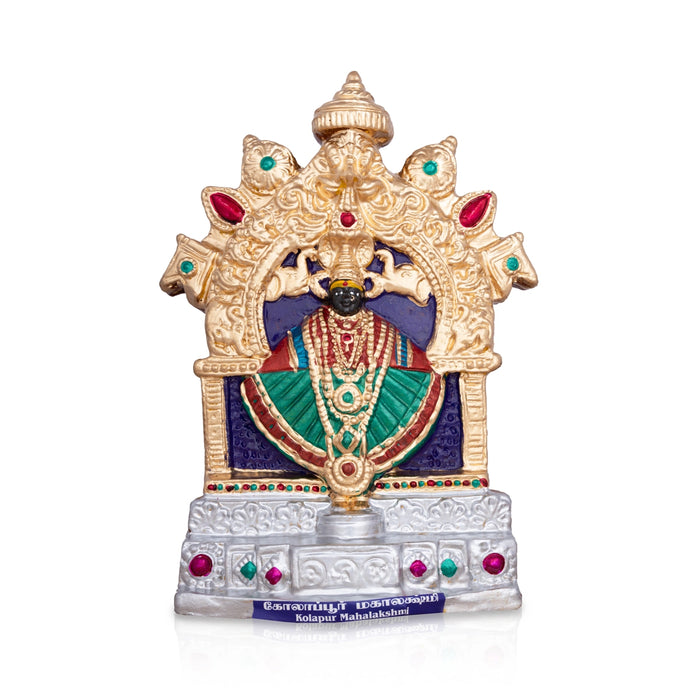 Kolhapur Mahalakshmi Idol Clay Golu Bommai- 13 X 10 Inches | Navaratri Golu Gombe/Giri Golu Doll/Navratri Decor