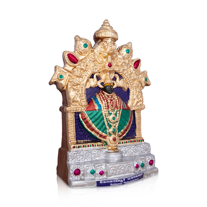 Kolhapur Mahalakshmi Idol Clay Golu Bommai- 13 X 10 Inches | Navaratri Golu Gombe/Giri Golu Doll/Navratri Decor