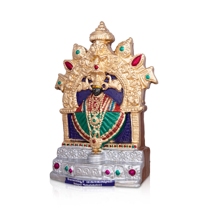 Kolhapur Mahalakshmi Idol Clay Golu Bommai- 13 X 10 Inches | Navaratri Golu Gombe/Giri Golu Doll/Navratri Decor