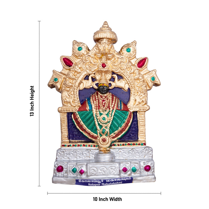Kolhapur Mahalakshmi Idol Clay Golu Bommai- 13 X 10 Inches | Navaratri Golu Gombe/Giri Golu Doll/Navratri Decor