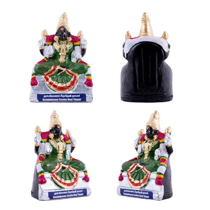 Kumbakonam Chakrapani Thayar Clay Golu Bommai Pair - 12 x 9 Inches | Giri Golu Doll/ Navaratri Golu Bomma/Gombe