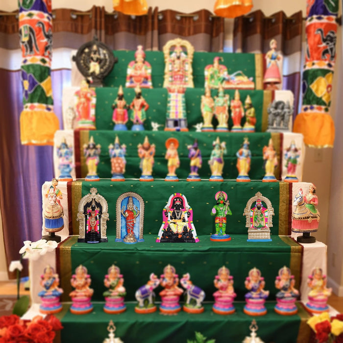 Parvathavarthini Amman Paper Mache Golu Bommai - 19 x 12 Inches | Giri Golu Doll/ Navaratri Golu Bomma/ Bommai/ Gombe