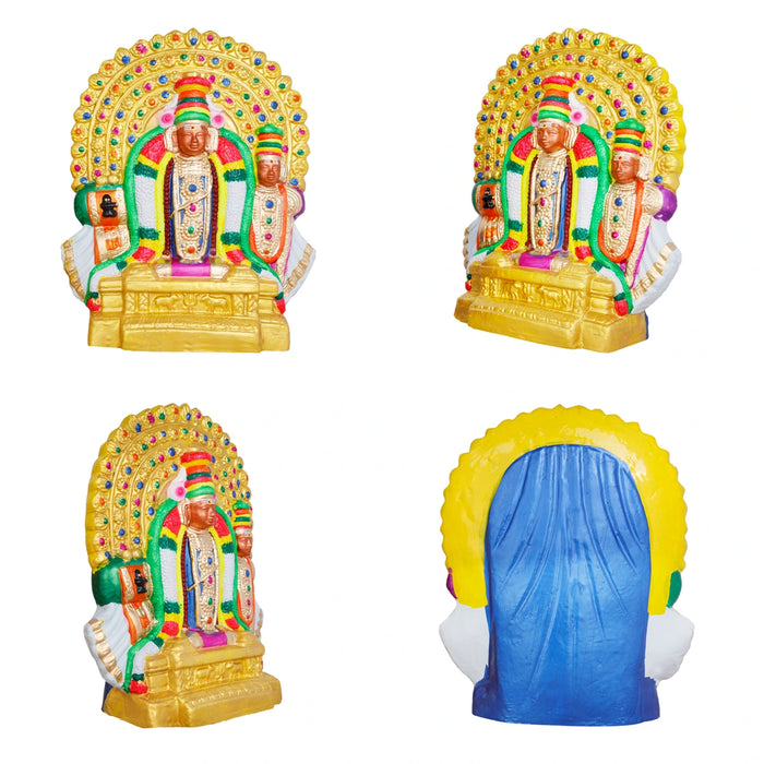 Kamalambikai Thyagaraja Clay Golu Bommai Pair-11 X 9 Inches | Navaratri Golu Gombe/Giri Golu Doll/Navratri Decor