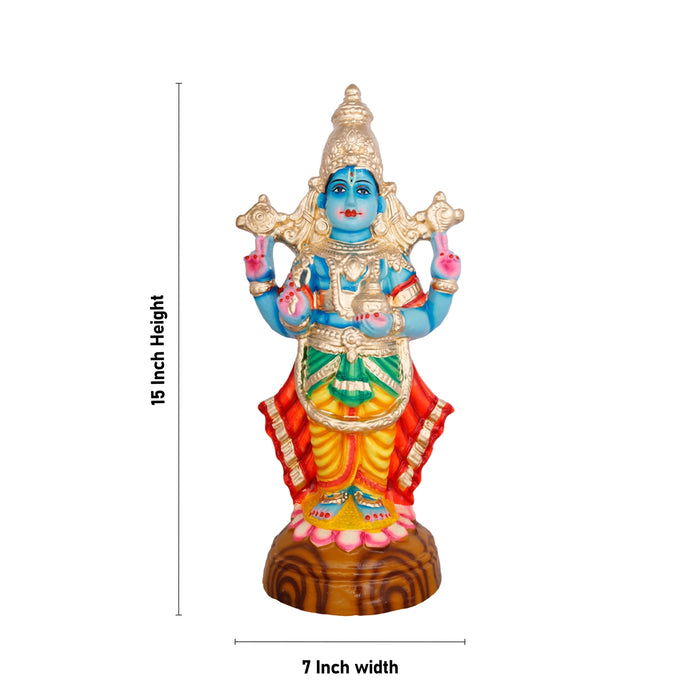 Dhanvantari Clay Golu Bommai - 15 x 7 Inches | Giri Golu Doll/ Navaratri Kolu Bommai/ Dasara Bommalu