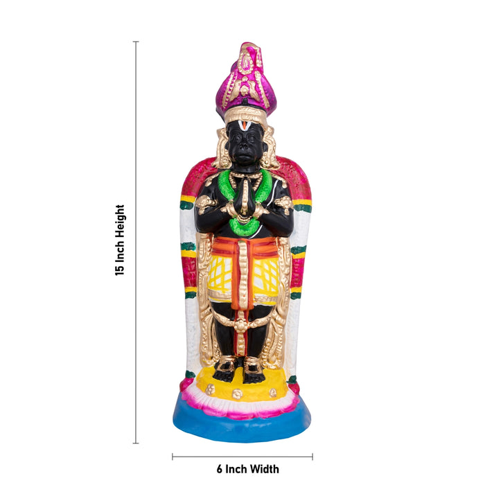 Namakkal Anjaneya Statue Clay Golu Bommai- 15 X 6 Inches | Navaratri Golu Gombe/ Giri Golu Doll/ Navratri Decor
