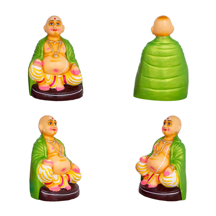 Thatha Patti Clay Golu Bommai Pair - 9 x 6 Inches | Giri Golu Doll / Navaratri Golu Bomma / Gombe / Dasara Doll