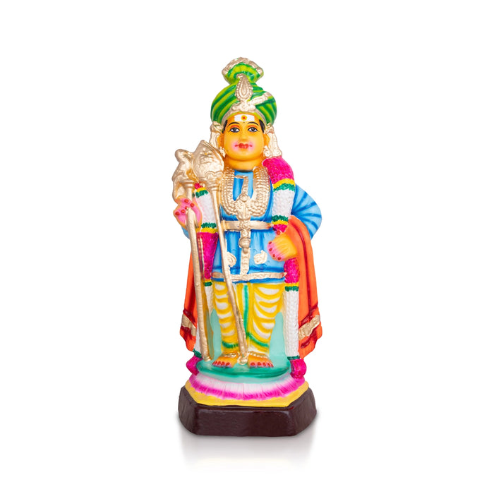 Murugan Raja Alankaram Clay Golu Bommai - 14 x 6 Inches | Giri Golu Doll/ Navaratri Golu Bomma/ Gombe/ Bommai