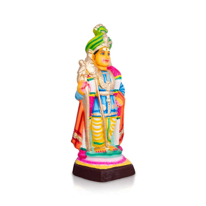 Murugan Raja Alankaram Clay Golu Bommai - 14 x 6 Inches | Giri Golu Doll/ Navaratri Golu Bomma/ Gombe/ Bommai