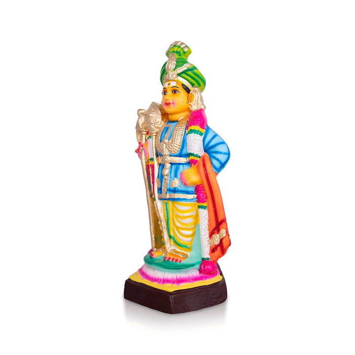 Murugan Raja Alankaram Clay Golu Bommai - 14 x 6 Inches | Giri Golu Doll/ Navaratri Golu Bomma/ Gombe/ Bommai