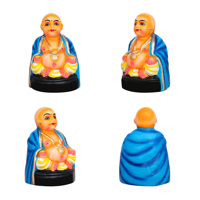 Thatha Patti Clay Golu Bommai Pair - 6 X 4 Inches | Navaratri Golu Gombe/ Giri Golu Doll/ Navratri Decor