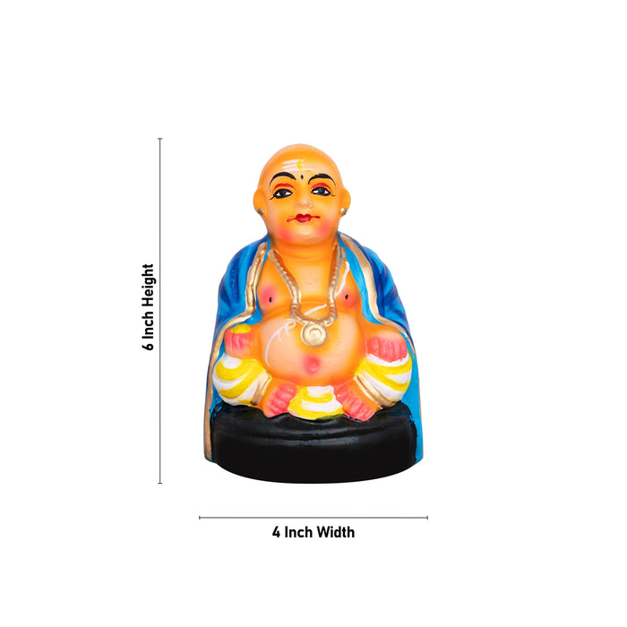 Thatha Patti Clay Golu Bommai Pair - 6 X 4 Inches | Navaratri Golu Gombe/ Giri Golu Doll/ Navratri Decor