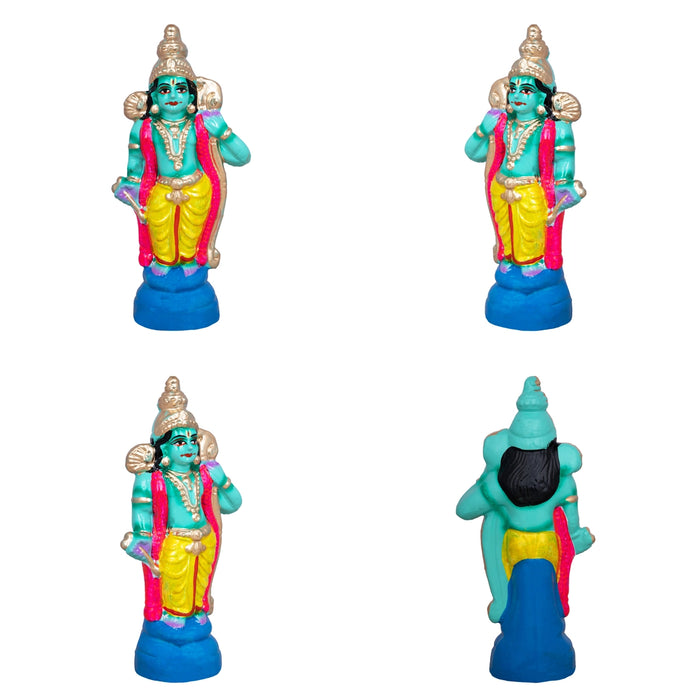 Ramar Clay Golu Bommai Set - 7 x 3 Inches | 4 Pcs/ Giri Golu Doll/ Navaratri Kolu Bommalu/ Gombe