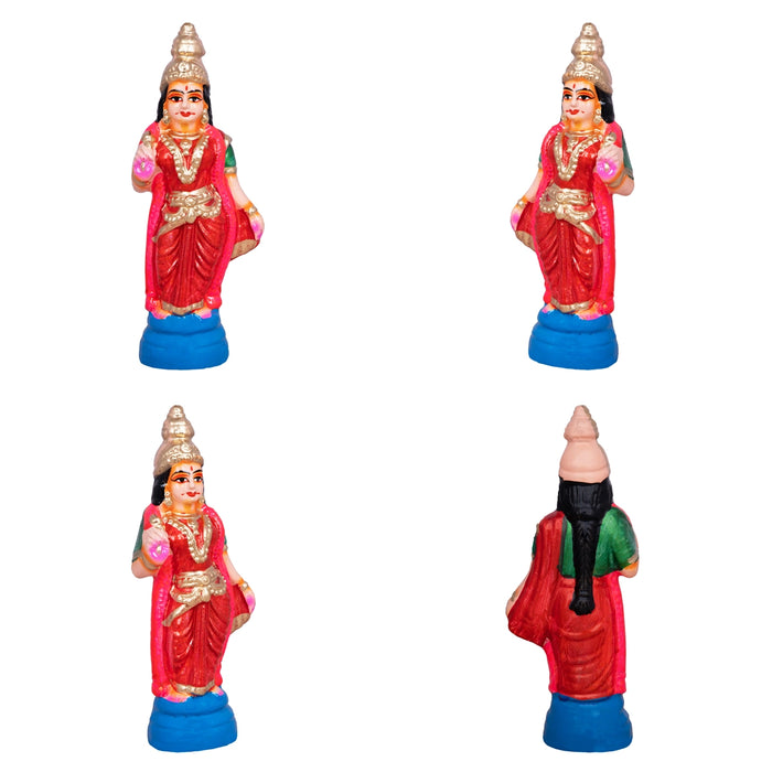 Ramar Clay Golu Bommai Set - 7 x 3 Inches | 4 Pcs/ Giri Golu Doll/ Navaratri Kolu Bommalu/ Gombe
