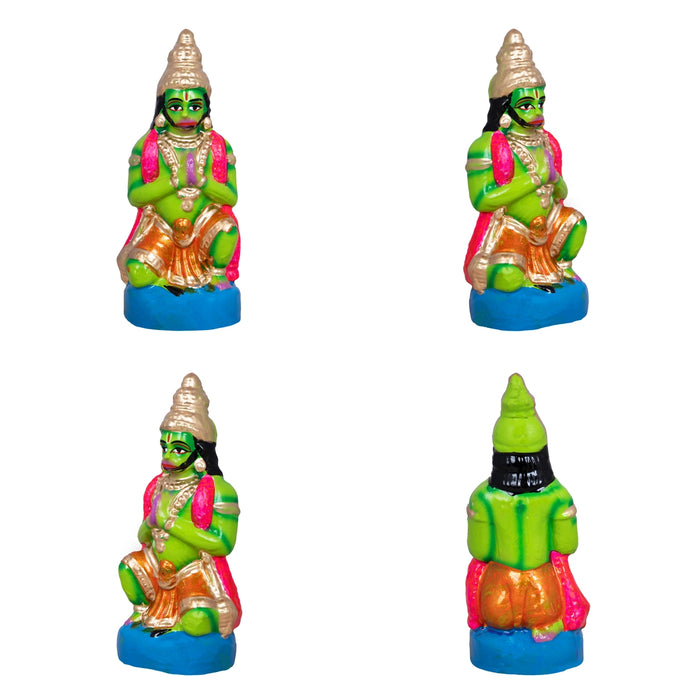 Ramar Clay Golu Bommai Set - 7 x 3 Inches | 4 Pcs/ Giri Golu Doll/ Navaratri Kolu Bommalu/ Gombe