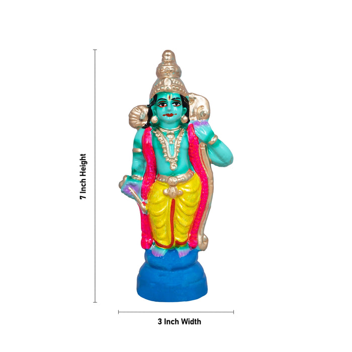 Ramar Clay Golu Bommai Set - 7 x 3 Inches | 4 Pcs/ Giri Golu Doll/ Navaratri Kolu Bommalu/ Gombe