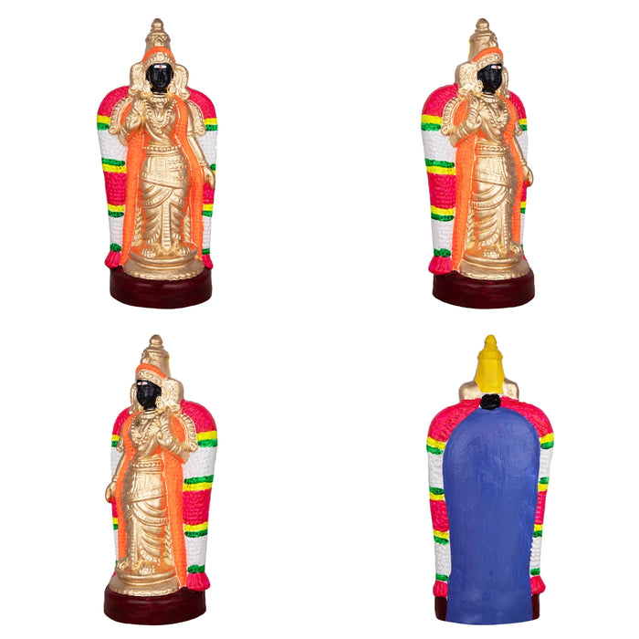 Nellaiappar Kanthimathi Clay Golu Bommai Pair- 9 X 7 Inches | Navaratri Golu Gombe/Giri Golu Doll/Navratri Decor