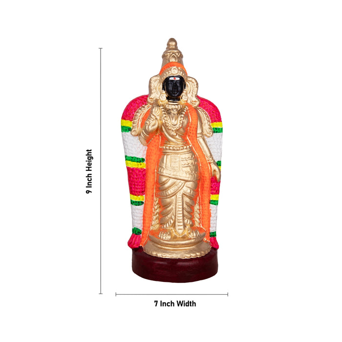 Nellaiappar Kanthimathi Clay Golu Bommai Pair- 9 X 7 Inches | Navaratri Golu Gombe/Giri Golu Doll/Navratri Decor