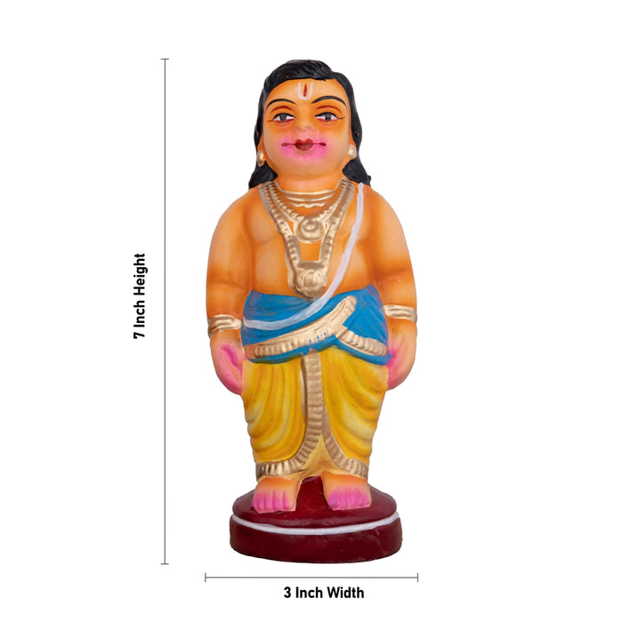 Young Couple Clay Golu Bommai Pair - 7 X 3 Inches | Navaratri Golu Gombe/ Giri Golu Doll/ Navratri Decoration