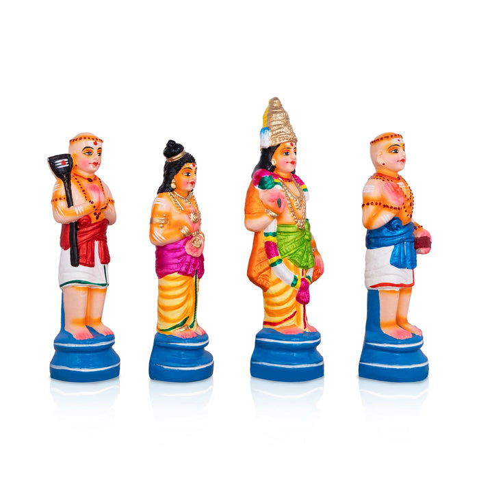 Nalvar Clay Golu Bommai Set - 10 X 3 Inches | Giri Golu Doll/ Naalvar Navaratri Gombe/ Navratri Decor