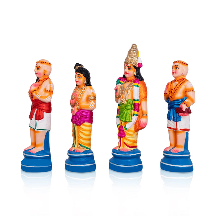 Nalvar Clay Golu Bommai Set - 10 X 3 Inches | Giri Golu Doll/ Naalvar Navaratri Gombe/ Navratri Decor