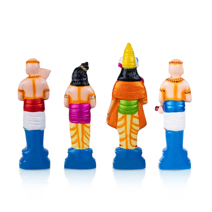 Nalvar Clay Golu Bommai Set - 10 X 3 Inches | Giri Golu Doll/ Naalvar Navaratri Gombe/ Navratri Decor
