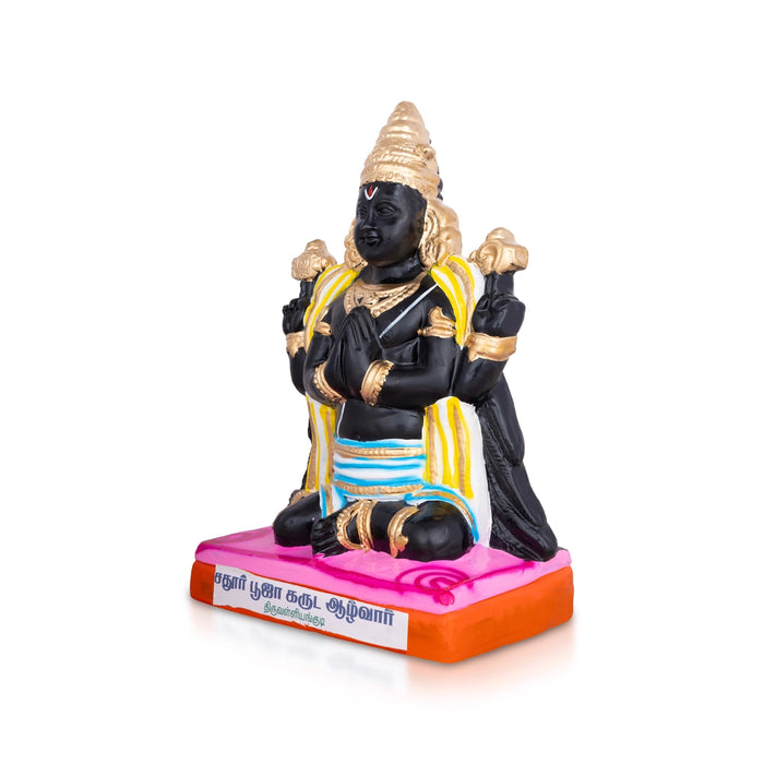 Chaturbhuja Garuda Azhwar Clay Golu Bommai Set - 12 x 8 Inches | Giri Golu Doll/ Navaratri Golu Bomma/Gombe