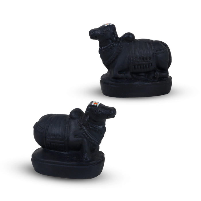 Nandi Lingam Clay Golu Bommai Pair - 2 Inches | Giri Golu Doll/ Navaratri Golu Bomma/Gombe/Bommai