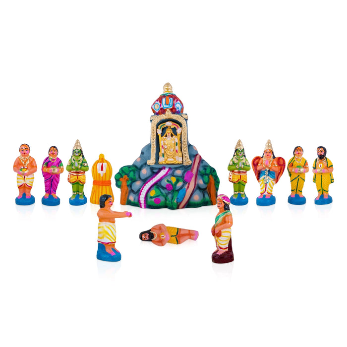 Thirupati Malai Clay Golu Bommai Set - 12 x 10 Inches | Giri Golu doll/ Navaratri Golu Bomma/ Dasara Doll